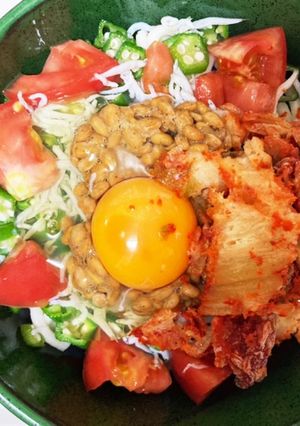 混ぜて食べる冷たいうどん-レシピのメイン写真