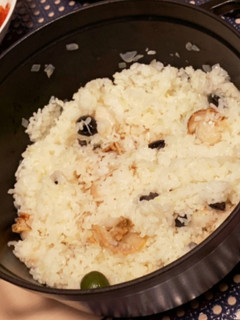 ストウブで帆立とオリーブの炊き込みご飯-レシピのメイン写真