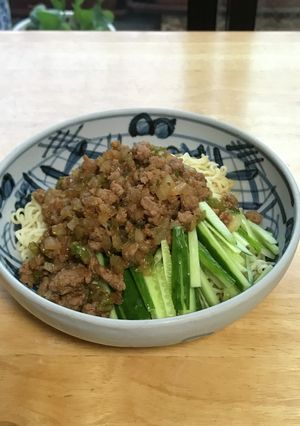 中華麺で作るゴーヤ肉味噌のじゃじゃ麺風-レシピのメイン写真