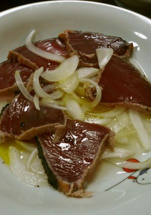 鰹たたきと新玉ねぎのカルパチョ-レシピのメイン写真
