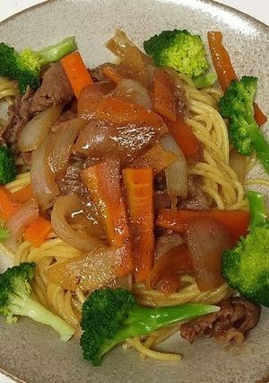 牛肉とブロッコリーの和風パスタ-レシピのメイン写真