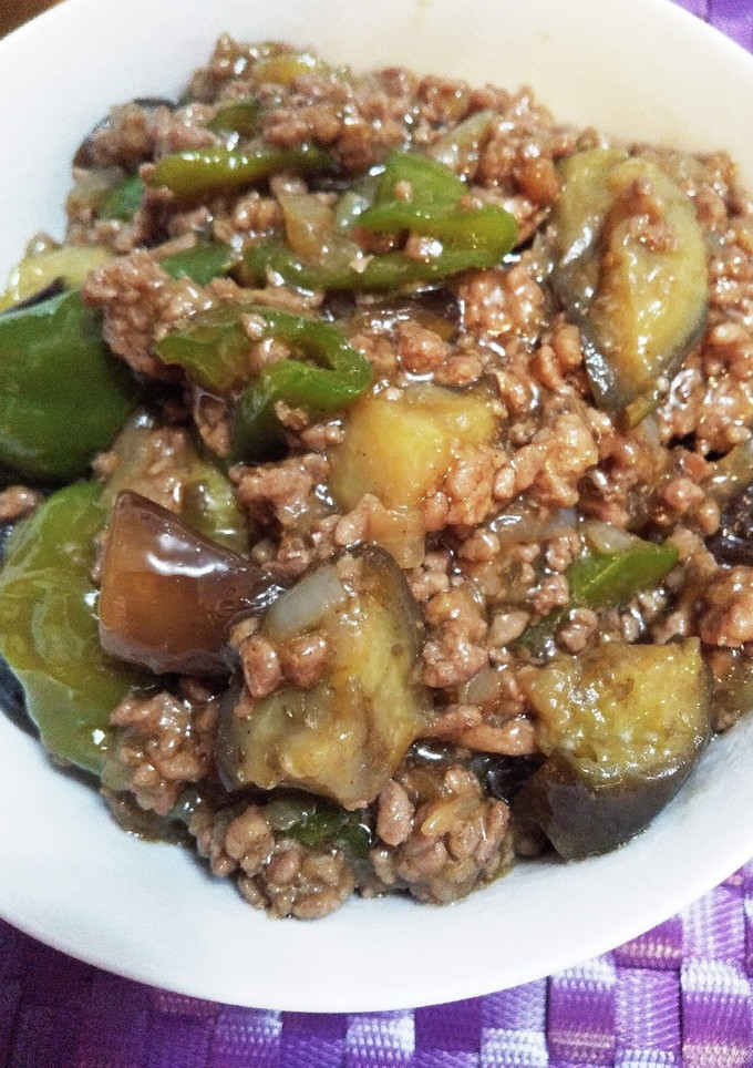 夏野菜と挽肉のオイスターソース炒め丼の具-レシピのメイン写真