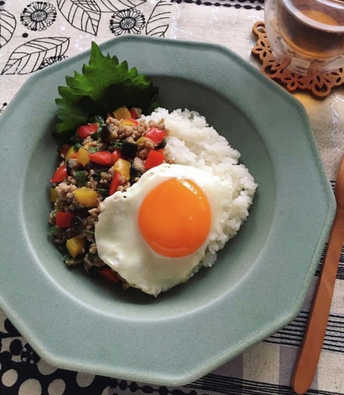 cafeごはん♪大葉で簡単ガパオライス風-レシピのメイン写真