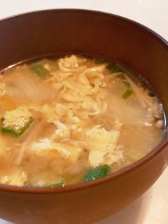 オクラと卵のとろとろ味噌汁-レシピのメイン写真