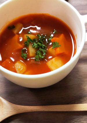 簡単♪トマトジュース1本でミネストローネ-レシピのメイン写真