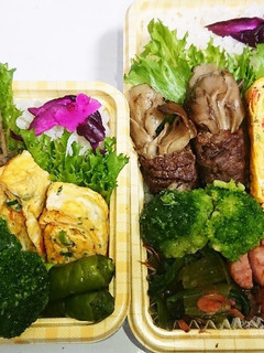 【夫婦弁当87】舞茸肉巻きと焼き浸し-レシピのメイン写真