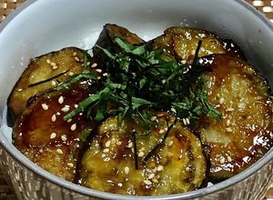 貧乏バンザイ！なすの照り焼き丼-レシピのメイン写真