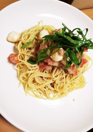 絶品トマトの冷製パスタ～マルゲリータ風味-レシピのメイン写真