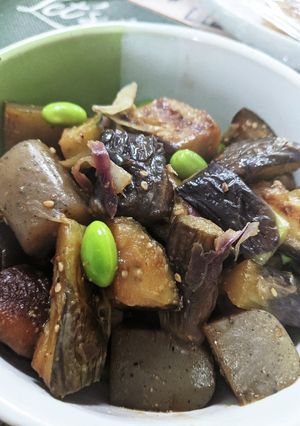 茄子とこんにゃくのミョウガ炒め-レシピのメイン写真
