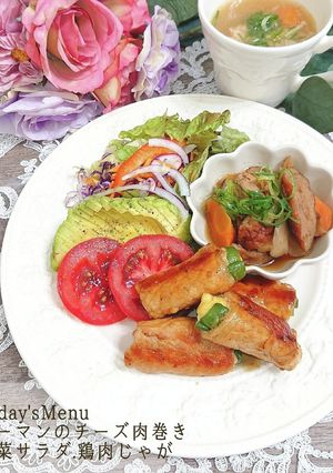【簡単】満足☆ピーマンのチーズ肉巻き-レシピのメイン写真