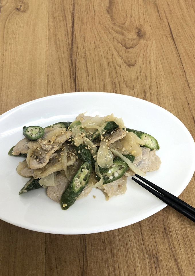 オクラと豚肉のごまみそ炒め-レシピのメイン写真