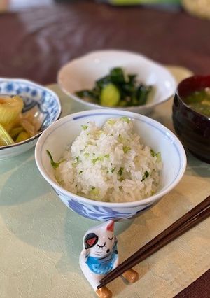 セロリご飯とみそ汁-レシピのメイン写真