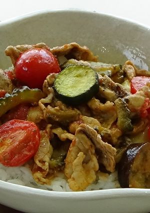 簡単給食 夏の豚丼-レシピのメイン写真