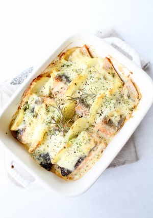火を使わない【鮭とポテトのガリマヨグリル-レシピのメイン写真