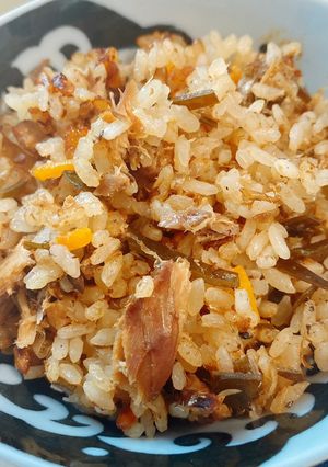 出汁用昆布、鰹節リメイク☆鯖炊き込みご飯-レシピのメイン写真