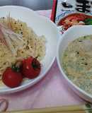 サッポロ一番ごま味で☆濃厚〜冷やしつけ麺