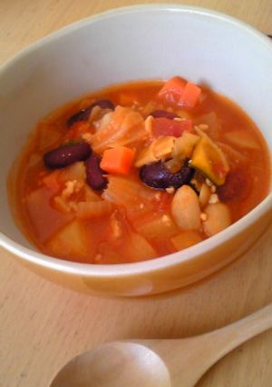 娘が作った　野菜たっぷりスープ-レシピのメイン写真
