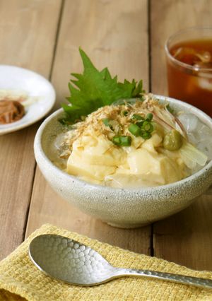 冷やし♪卵豆腐の白だし茶漬け／アレンジ-レシピのメイン写真