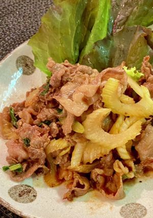 牛肉とセロリのスタミナ焼き-レシピのメイン写真