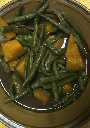 かぼちゃ＆さやいんげんの煮つけ-レシピのメイン写真