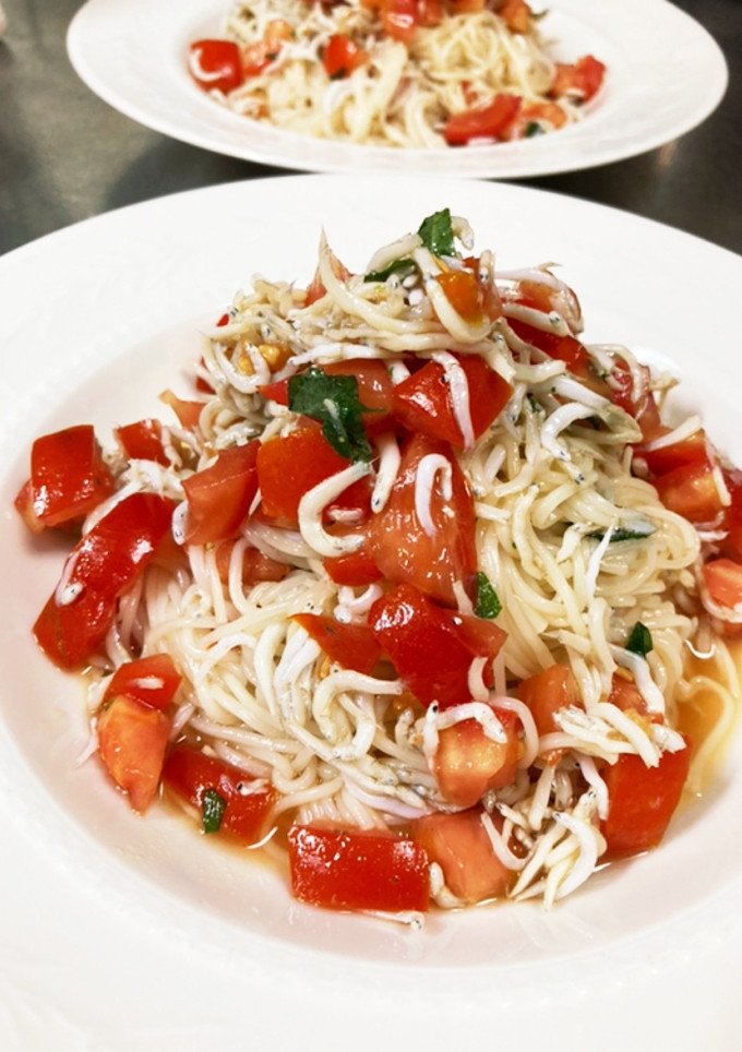 しらすとトマトの冷製パスタ風そうめん-レシピのメイン写真