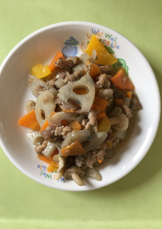 【保育園給食】豚肉とれんこんの黒酢炒め-レシピのメイン写真