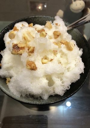 白だしミルクかき氷、ナッツ添え-レシピのメイン写真