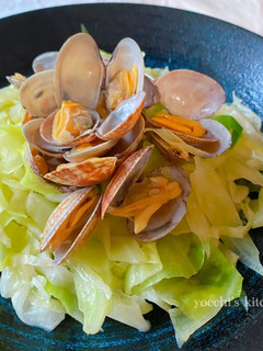 材料2つ!アサリとキャベツの酒蒸し-レシピのメイン写真