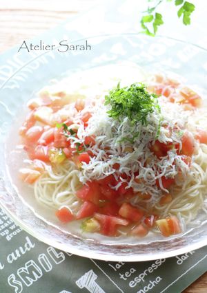 簡単5分♪冷たいトマト＆しらすスープ素麺-レシピのメイン写真