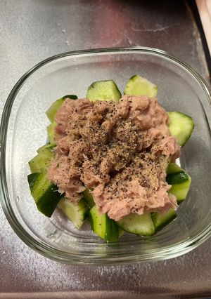 ツナ缶と胡瓜のブラックペッパー和え-レシピのメイン写真