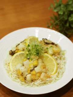 長芋と塩昆布のかき揚げ♪冷やしラーメン-レシピのメイン写真
