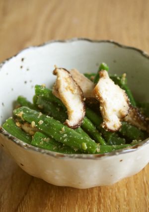 5分副菜！インゲン・椎茸のごま和え♪-レシピのメイン写真