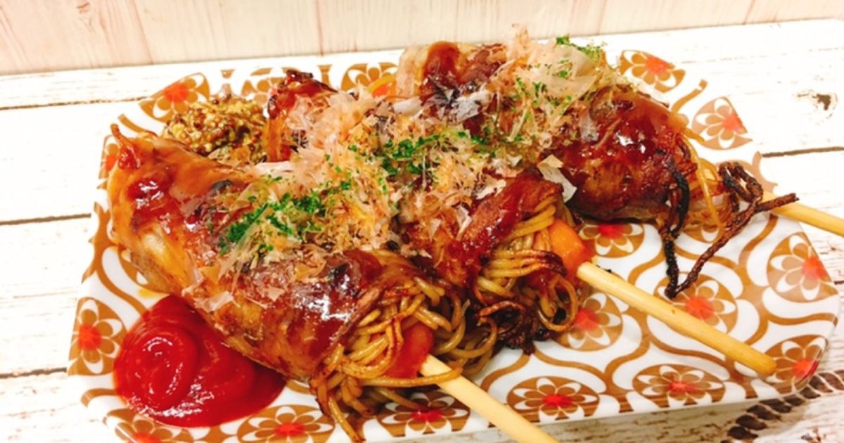 フランクフルトの焼きそば肉巻き by chouchou15 【クックパッド】 簡単