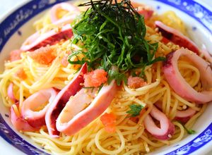 青紫蘇香る♪イカと明太子のパスタ-レシピのメイン写真