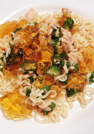 冷製ツナおくら麺❤ジュレがけ-レシピのメイン写真