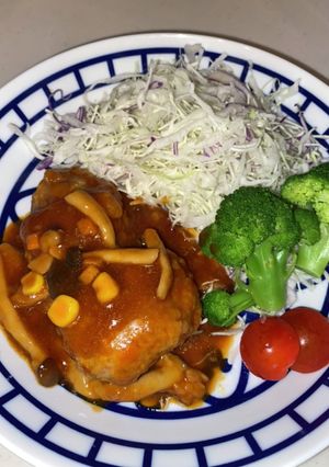 オートミール入り煮込みハンバーグ-レシピのメイン写真