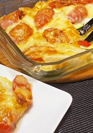 レンジで簡単☆ラザニア風野菜のアヒージョ-レシピのメイン写真