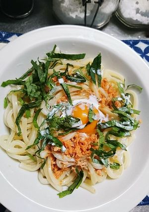 ズボラ!簡単!鮭フレークうどん-レシピのメイン写真