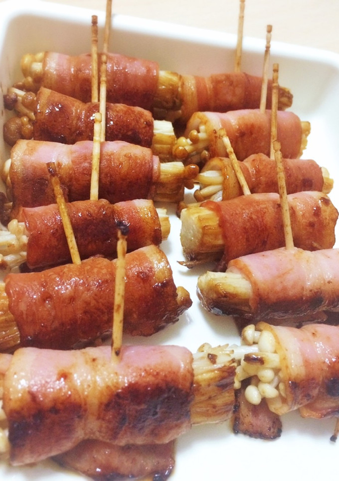 簡単おかず:ベーコンのえのき焼き-レシピのメイン写真
