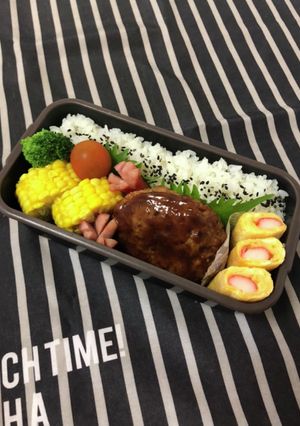 男子高校生弁当7/17ハンバーグ弁当-レシピのメイン写真