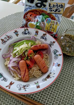 親子クッキング!彩り野菜 冷やしラーメン-レシピのメイン写真