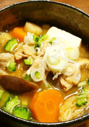 豆腐とゴーヤ入り豚汁　発酵玉葱-レシピのメイン写真