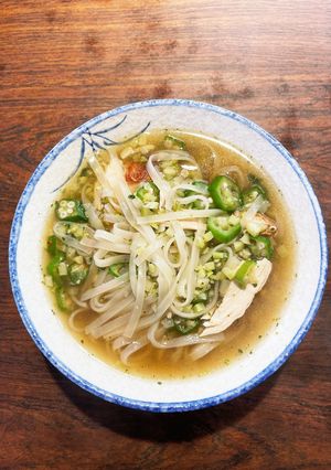 野菜と鶏ハムと刻みオクラで★フォー麺★-レシピのメイン写真