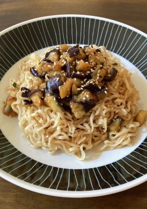レンジで作る麻辣茄子の旨辛汁なし麺-レシピのメイン写真