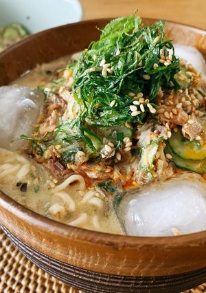 サバ味噌缶で冷や汁風ラーメン-レシピのメイン写真