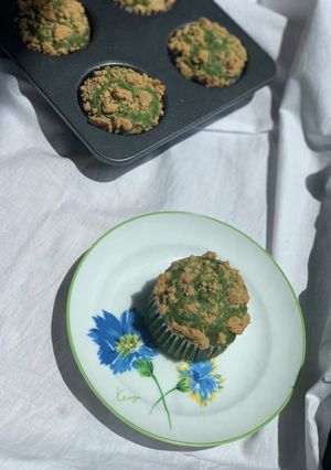 抹茶と小豆のきな粉クランブルマフィン-レシピのメイン写真