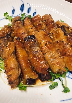 豚巻き茄子の照り焼き-レシピのメイン写真