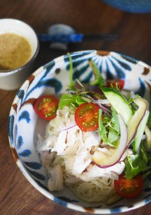 オーツミルクのサラダそうめん-レシピのメイン写真