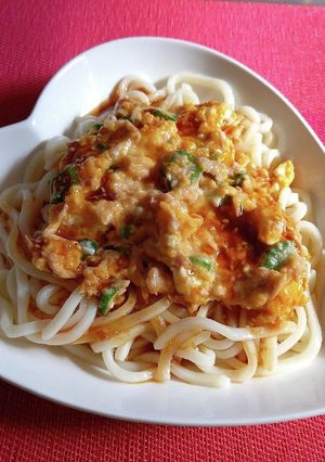 レンジで簡単♡オクラとツナの旨辛うどん♪-レシピのメイン写真