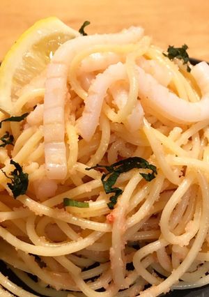 イカそうめんで簡単☆イカ明太バターパスタ-レシピのメイン写真